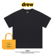 潮牌简约纯色夏季 圆领正肩短袖 T恤男女款 Drew美式 休闲情侣装 上衣