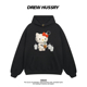 卡通学院风穿搭帽衫 Drew美式 潮牌HelloKitty连帽卫衣男女情侣装