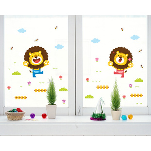 幼儿园儿童房卡通厨房窗户浴室门玻璃贴纸贴画装饰小图案窗贴创意