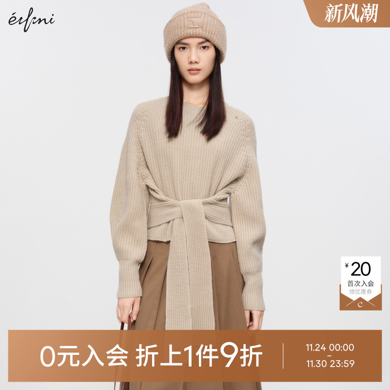 【0元入会1件9折】伊芙丽outlets店针织套头衫女1EA332261