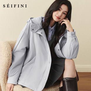 绵羊毛内胆保暖派克服女 棉服外套2025秋冬新款 诗凡黎韩版 连帽短款