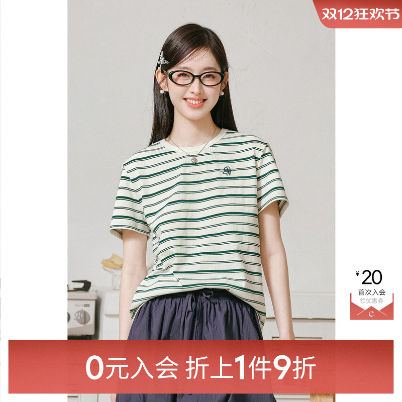 【0元入会1件9折】诗凡黎T恤女7F6100071伊芙丽outlets店