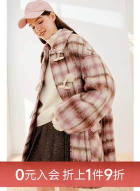 【0元入会1件9折】诗凡黎毛呢外套女SEB170191伊芙丽outlets店