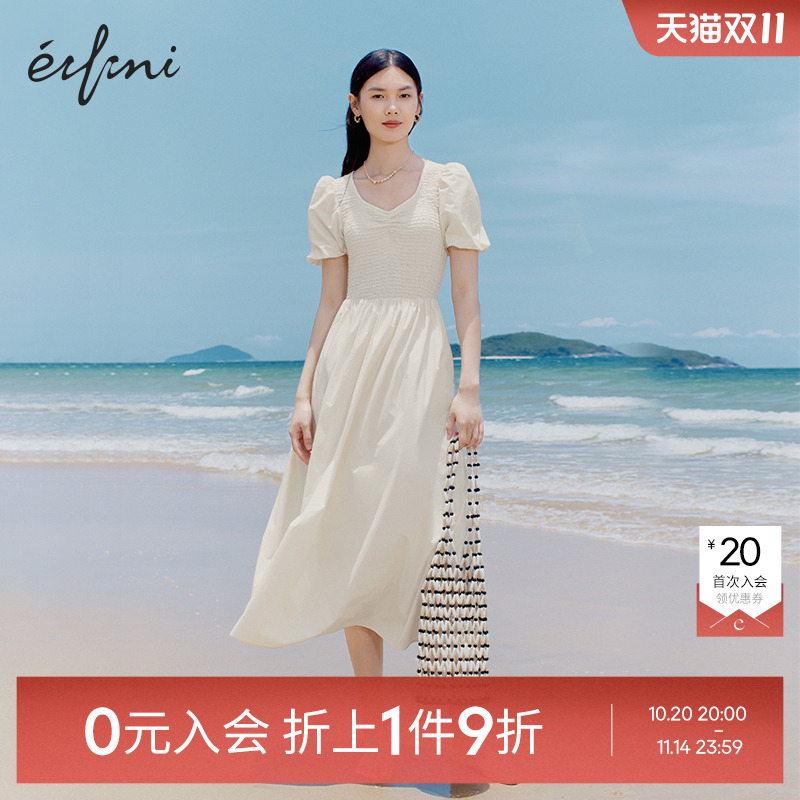 【0元入会1件9折】伊芙丽outlets梭织连衣裙女1E5994641