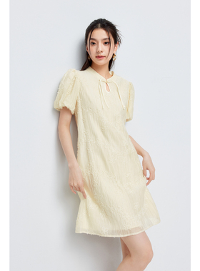 【商场同款】诗凡黎白色新中式连衣裙2024夏新款旗袍女3F4290911