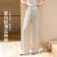 伊芙丽outlets店淡人凉感透气宽松舒适休闲亚麻山本裤 休闲裤 夏女