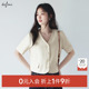 气质经典 伊芙丽韩系素色肌理面料v领小香风外套2024春装 新款 外套
