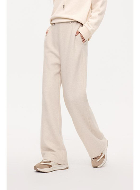 【商场同款】诗凡黎杏色高腰直筒休闲长裤2023冬新款女3EA251911