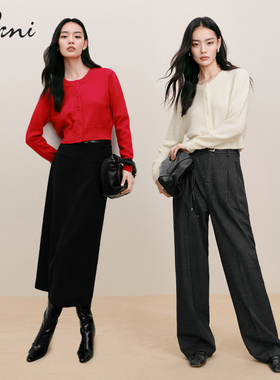 伊芙丽outlets店100%山羊绒高级感亲肤舒适羊绒套头衫秋冬毛衫女