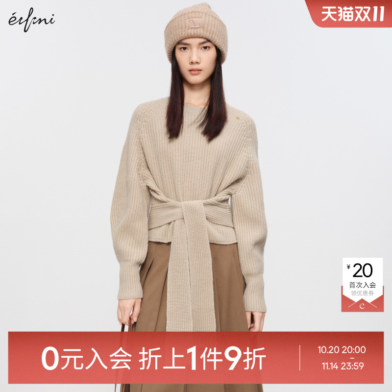 【0元入会1件9折】伊芙丽outlets店针织套头衫女1EA332261