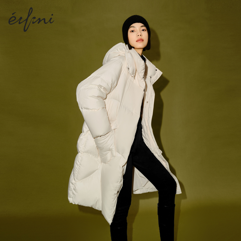 【商场同款】伊芙丽鹅绒设计感手套插袋羽绒服2023冬1EB280721G