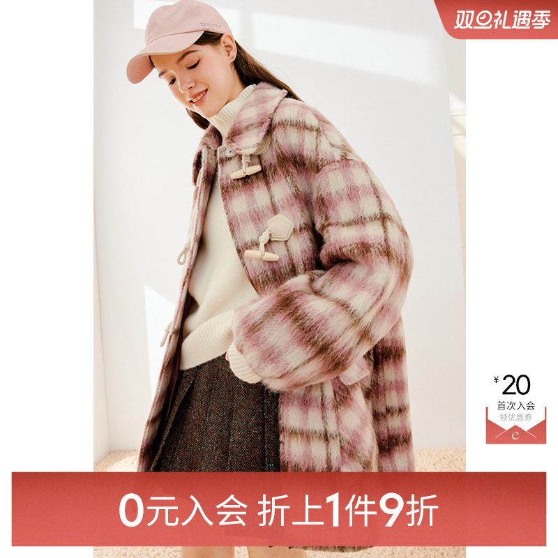 【0元入会1件9折】诗凡黎毛呢外套女SEB170191伊芙丽outlets店