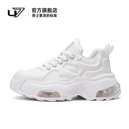 U7男鞋冬季潮鞋2025新款真皮厚底潮流老爹鞋男头层牛皮休闲运动鞋