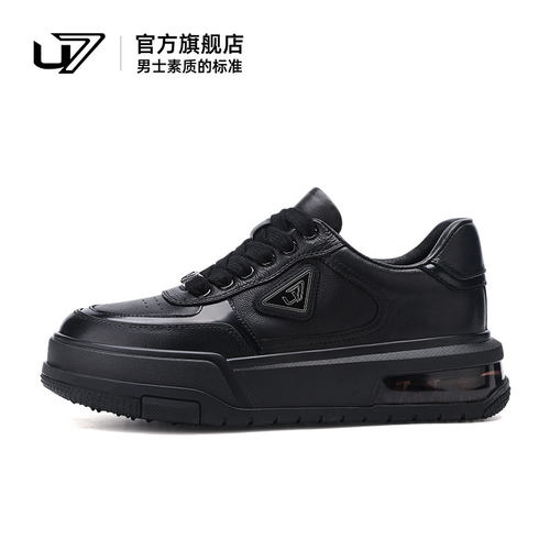 u7休闲板鞋头层牛皮厚底增高