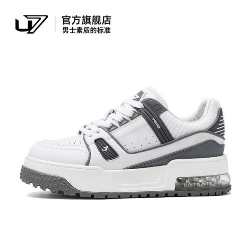 u7+休闲板鞋头层牛皮厚底增高