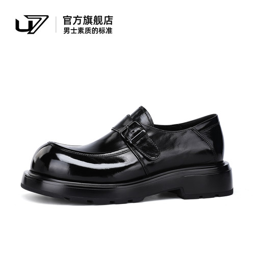 u7商务休闲皮鞋头层牛皮大头皮鞋