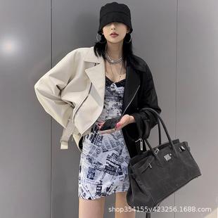 zipper soft ladies outerwear leather jackets coats moto