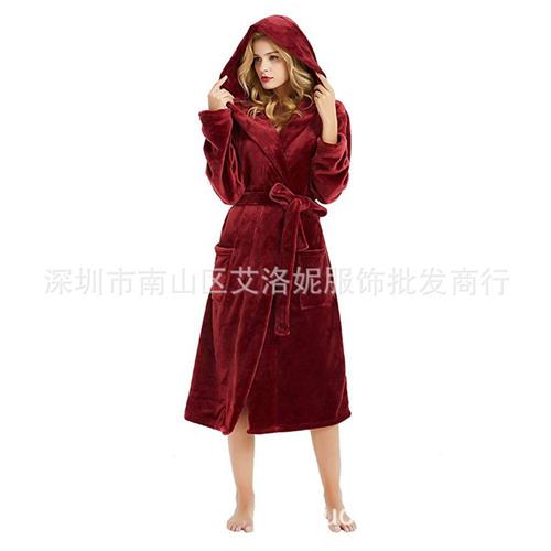 soft robe coral color sleepwear pockets bath fleece gown