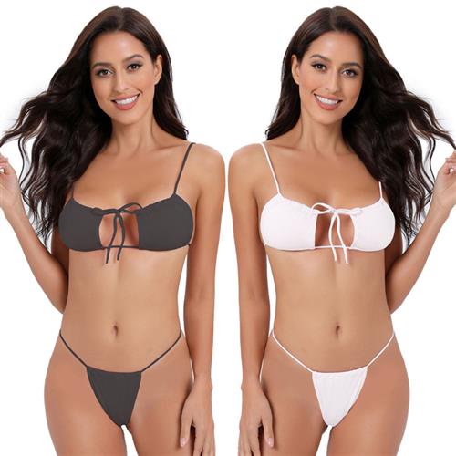 factory swimsuit two-piece womens color solid sexy gather