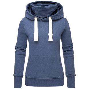 casual loose color tops sweatshirt hooded Womens ladies
