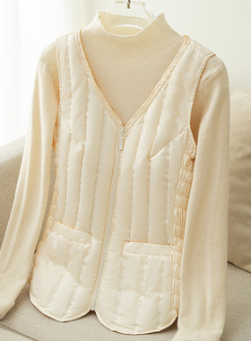 2025轻薄羽绒马甲女冬季短款内穿修身羽绒服背心保暖马夹贴身坎肩