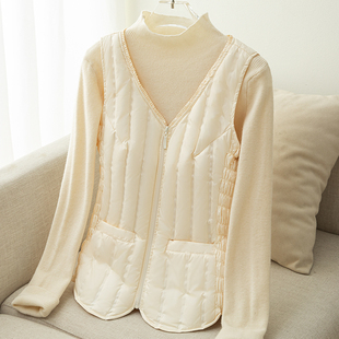羽绒服背心保暖马夹贴身坎肩 内穿修身 2025轻薄羽绒马甲女冬季 短款