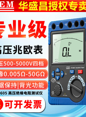 CEM高压绝缘电阻测试仪DT6605交直流电压绝缘表5000V兆欧表60GΩ