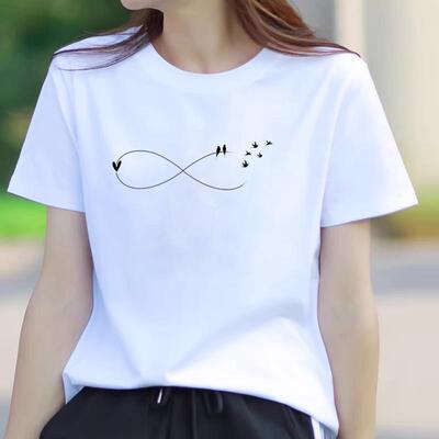新款印花休闲韩版薄款外穿可爱流行夏季ins洋气女圆领时尚短袖T恤
