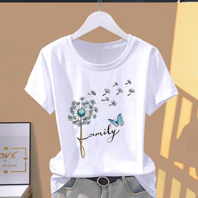 外穿夏季新款短袖休闲韩版薄款印花ins洋气女学院可爱圆领时尚T恤
