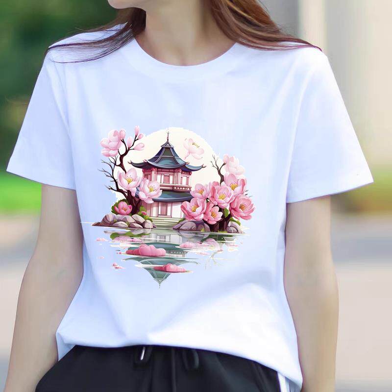 外穿复古可爱夏季新款短袖休闲薄款印花ins洋气女韩版圆领时尚T恤