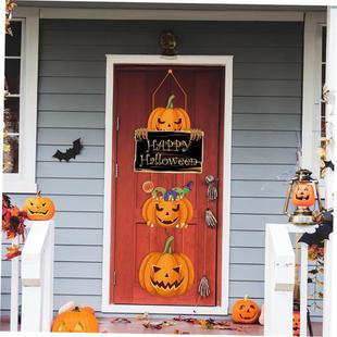 Halloween Ghost Face Pumpkin Door Hangings Witch Hat Trick