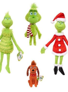 32cm Christmas Plush Green Monster Elf Doll Oranments Xmas D