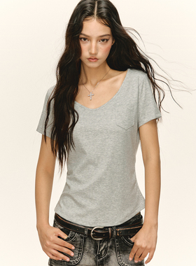 【Coco喜欢】Ariseism&coco 灰色短袖t恤女夏新款上衣