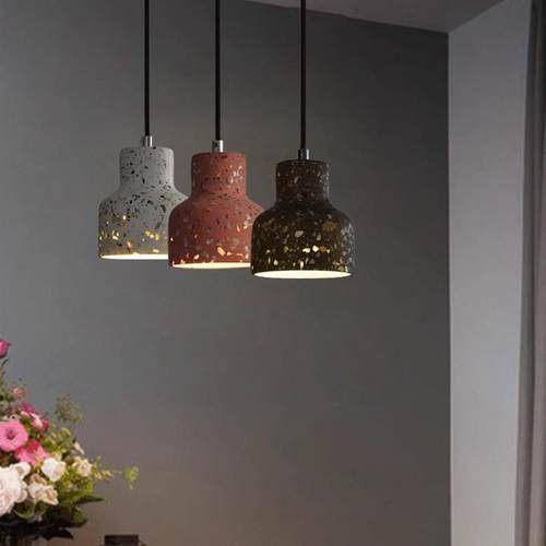ins北欧餐厅卧室床头loft创意水泥小吊灯水磨石吧台咖啡厅灯具