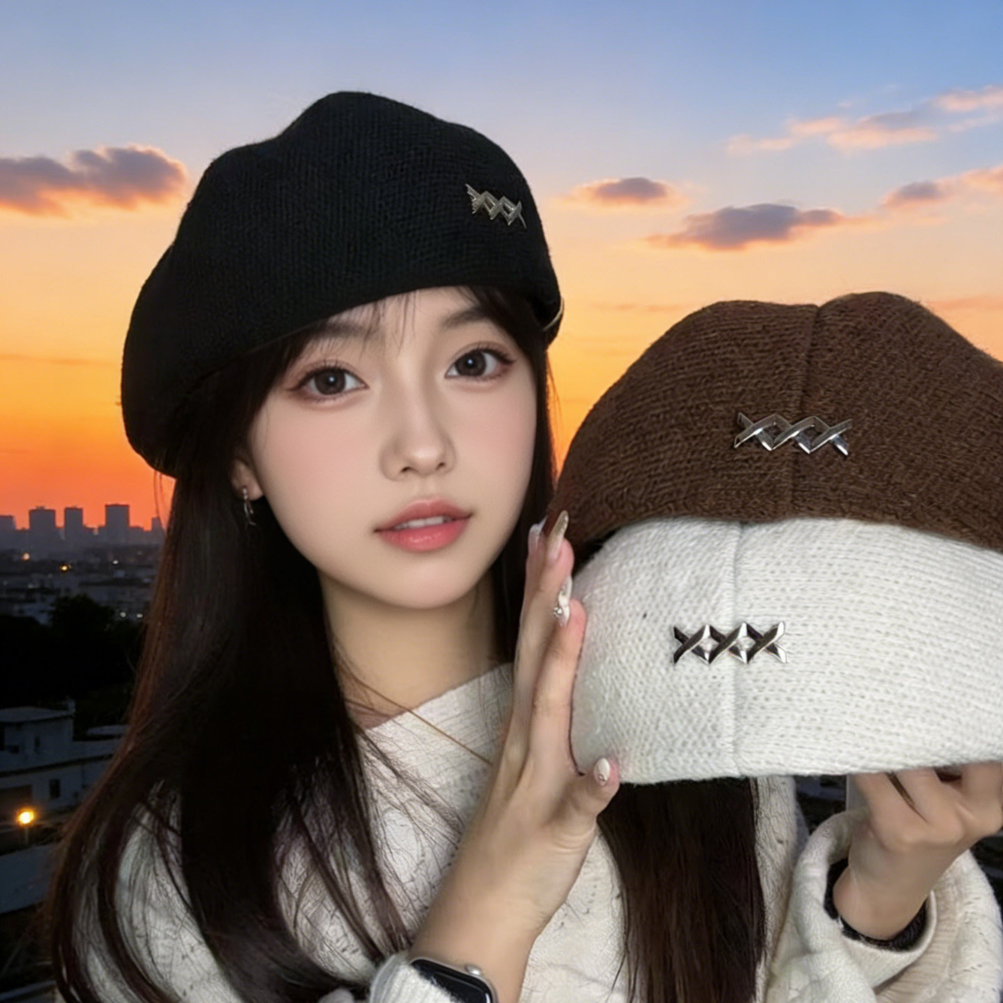 黑色毛呢贝雷帽女2026新款冬季时尚洋气韩系显脸小帽子保暖画家帽,服饰配件/皮带/帽子/围巾,帽子,淘宝优惠券,粉丝福利购,淘宝优惠卷