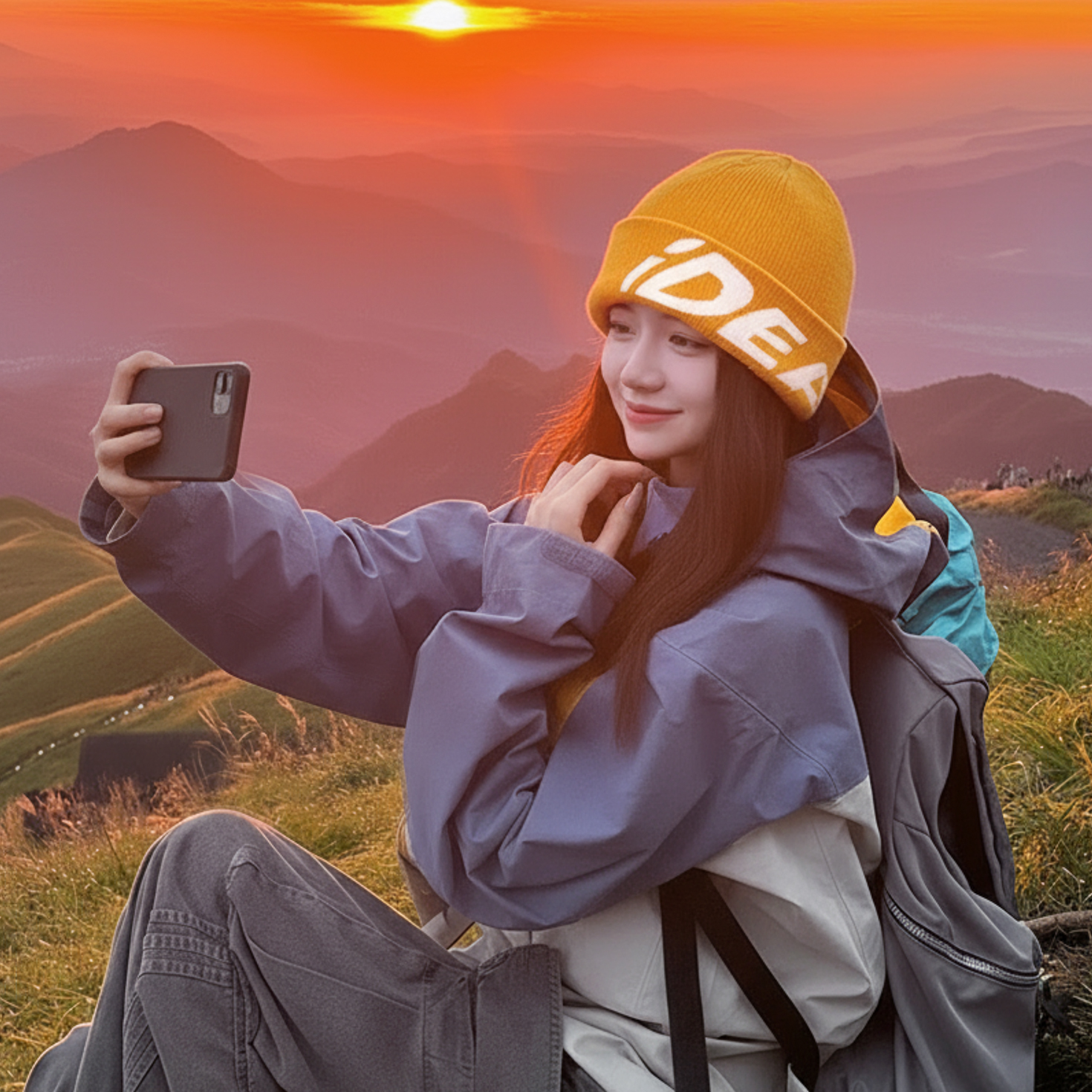 秋冬旅游户外徒步登山针织帽保暖防寒大头围山系冷帽女款2025新款