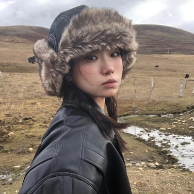 毛绒护耳防寒加厚皮质滑雪秋冬季