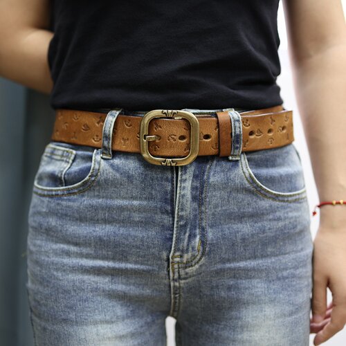 压花男士皮带爆款头层牛皮腰带