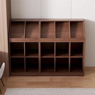 书架置物架落地矮书柜组合格子柜储物柜子家用一体靠墙展示收纳柜