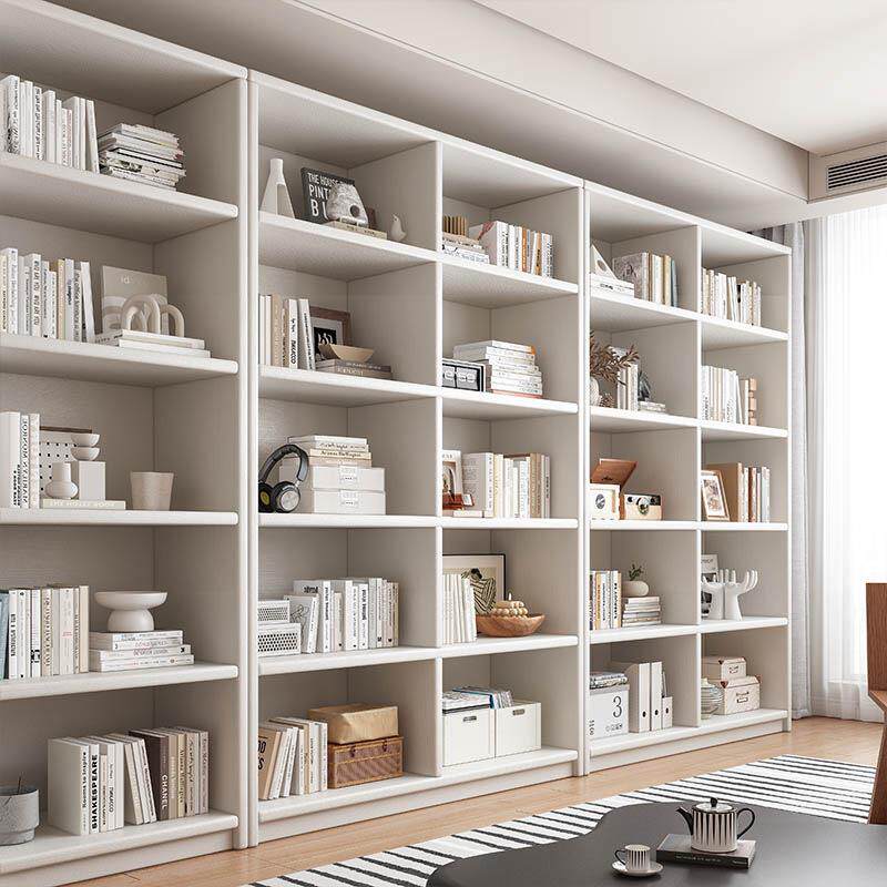 全实木家用图书馆书架一体落地置物架儿童靠墙客厅储物架整墙书柜