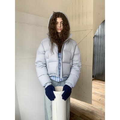 UNRETRO冬季短款连帽羽绒服