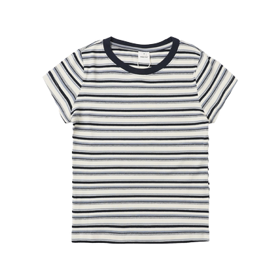 UNRETRO复古条纹修身正肩短袖T恤