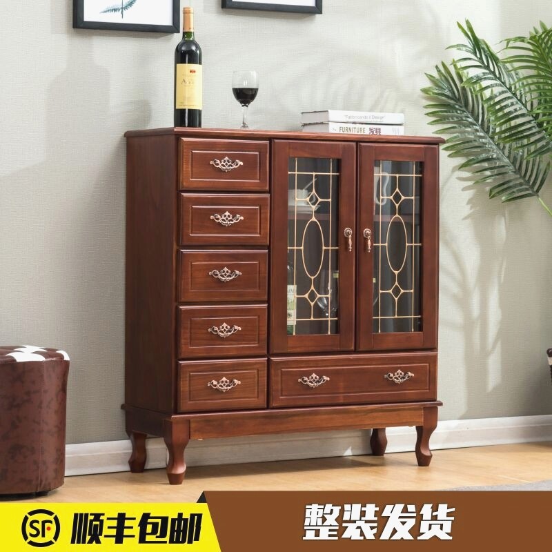 实木餐边柜欧式酒柜现代