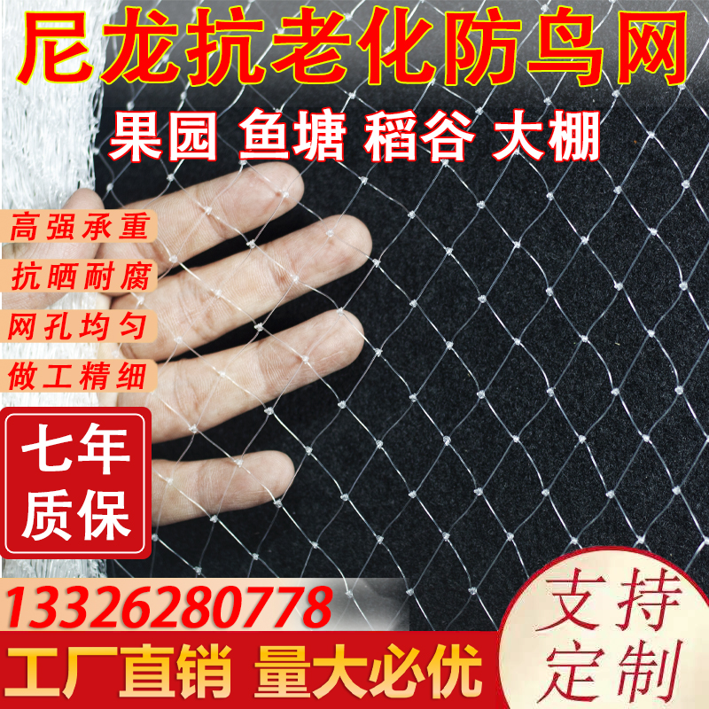 果园防鸟网葡萄樱桃大棚家用果树防鸟用网鱼塘养殖天网尼龙网户外