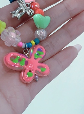 甜糖 多巴胺百搭串珠项链~气质甜美个性小众设计感酷辣锁骨链女潮