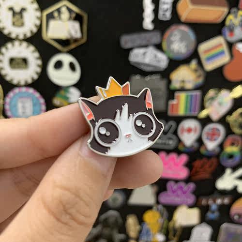 动物胸针创意日韩可爱ins皇冠猫咪装饰徽章金属小别针个性百搭