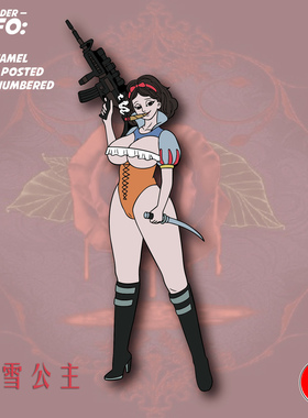 Japin匪帮系列恶搞白雪公主金属徽章大尺寸个性Snow White绅士章