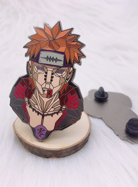 Japin火影忍者晓组织卡通动漫徽章二次元机械版佩恩手办金属胸针