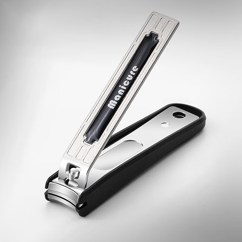 美甲工具防飞溅指甲钳不锈钢指甲刀黑高颜值指甲剪单个大号指甲钳