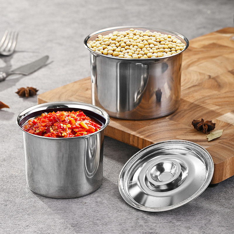 201不锈钢味盅厨房用品圆形无盖调料罐商用调味盒调料缸调味罐